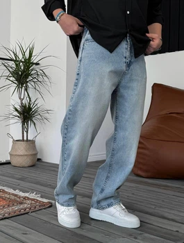 Чоловічі Джинсові Штани Сині Однотонні Джинси Baggy 30 (373274)