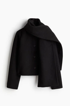 Пальто H&M 1246417 черный M