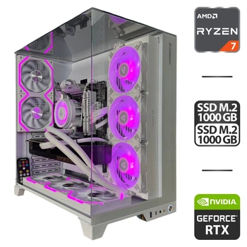 Збірка під замовлення: новий комп'ютер GameMax Infinity Pro White Tower / AMD Ryzen 7 7700 (8 (12) ядер по 3.8 - 5.3 GHz) / 32 GB DDR5 / 500 GB SSD M.2 + 1000 GB SSD M.2 / nVidia GeForce RTX 4070 Super, 12 GB GDDR6X, 192-bit / 750W б/в