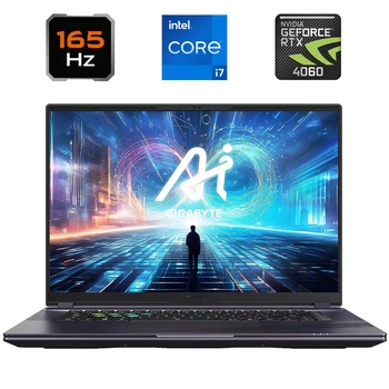 Игровой ноутбук Gigabyte Aorus 16X (9KG-43EEC94SH) / 16" (2560x1600) IPS / Intel Core i7-13650HX (14 (20) ядер по 2,6 - 4,9 ГГц) / 16 ГБ DDR5 / 1000 ГБ SSD / nVidia GeForce RTX 4060, 8 ГБ GDDR6, 128-бит / WebCam / Windows 11
