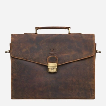 Сумка портфель из натуральной кожи Paolo Peruzzi T-146-HBR Коричневая (5905567216398)