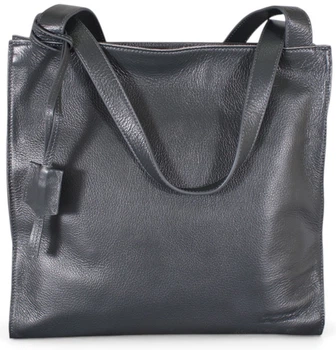 Сумка жіноча шкіряна графіт шопер tote формат A4 50779