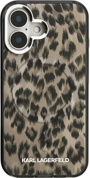 Etui plecki Karl Lagerfeld IML Leopard Pattern MagSafe do Apple iPhone 16 Brown (KLHMP16SHDLEOICW)