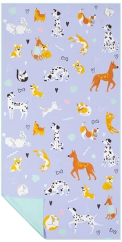 Рушник Spokey KIDDY 943518 швидковисихаючий 80 x 160 см милі собаки та коти (5905339435187)