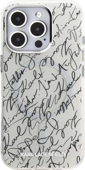 Панель Karl Lagerfeld IML Karl Script Pattern MagSafe для Apple iPhone 16 Pro Max White (KLHMP16XHMSPUSH)