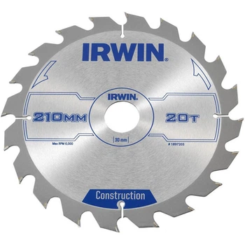 Диск Irwin по дереву для ручних циркулярних пилок 210x30 мм. 20T (1897203)
