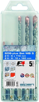 Набір бурів Alpen по бетону Set MB 5 SDS plus 5-10 мм. 5 шт. (0080705680100)