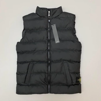 Жилетка Stone Island чоловіча весняна осіння безрукавка Стон Айленд чорна, розмір XXL