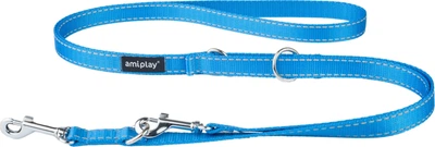 Регульований повідець Amiplay Reflective 6 в 1 L 100 - 200 см Синій (5907563215597)