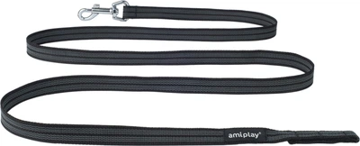 Тренувальний повідець Amiplay Rubber без ручки S - M 200 x 1,6 см Чорний (5907563221628)