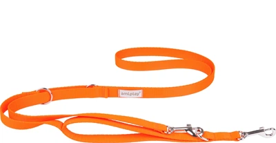 Smycz regulowana Amiplay Samba 7 w 1 L 100 - 200 cm Pomarańczowa (5907563278172)