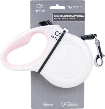 Smycz automatyczna Amiplay Infini Freedom M 5 m Biała (5907563279490)