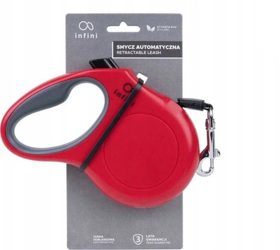Smycz automatyczna Amiplay Infini Freedom L 5 m Czerwona (5907563279551)