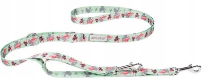 Smycz regulowana Amiplay BeHappy 7 w 1 M 100 - 200 cm Flamingo (5907563282032)
