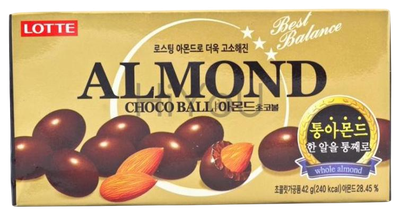 Миндаль Almond Choco Ball в молочном шоколаде LOTTE 42г