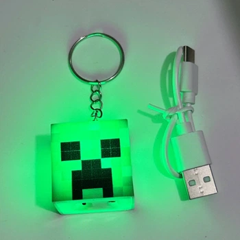 Игрушка Брелок Крипер светящийся из MineCraft 3 см для детей (арт 15162)
