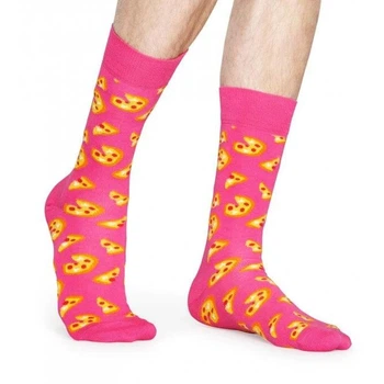 Женские носки прикольные высокие хлопковые Happy Socks 194877 36/40 1 пара Розовый (2200005145371)