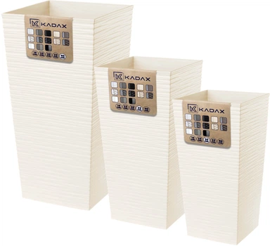 Квіткові горщики з вставкою Kadax Tuluza 30 см + 35 см + 40 см Кремові (K8074)