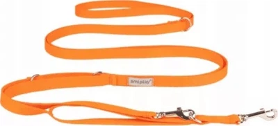 Smycz regulowana Amiplay Samba 8 w 1 XL 200 - 400 cm Pomarańczowa (5907563301603)