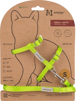 Szelka ze smyczą dla kotów Amiplay Samba S Zielona (5907563302822)