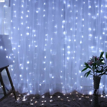 Гирлянда-штора «Капли росы», 200 LED, белая, 3*2 м