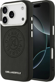 Etui Karl Lagerfeld Point & Metal Logo MagSafe do Apple iPhone 17 Pro Black (KLHMP17LPSKRPMK)