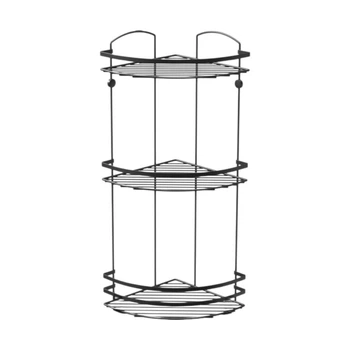 Кутова трирівнева полиця чорна Tekno-tel (LM009H)