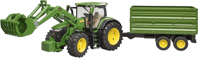 Трактор Bruder John Deere 7R 350 з фронтальним навантажувачем і причепом (3155_2)