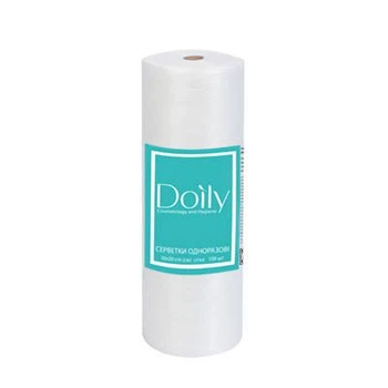 Салфетки в рулоні 30х20 см, одноразові - Doily сітка 100 шт - 40 г/м2