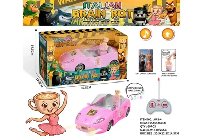 Радиоуправляемая машинка Italian Brain Rot Ballerina Cappuccina яркий дизайн световые эффекты