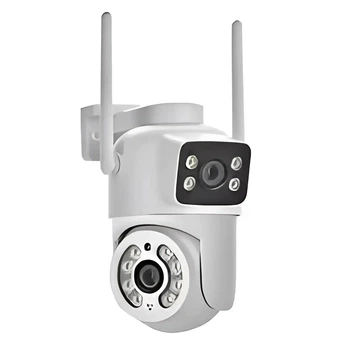 Камера видеонаблюдения с двумя объективами Wi-Fi 128 ГБ 6MP ICESEE A28 поворотная, с двусторонней голосовой связью