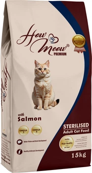Сухий корм для котів How Meow Adult Cat для стерилізованих з лососем