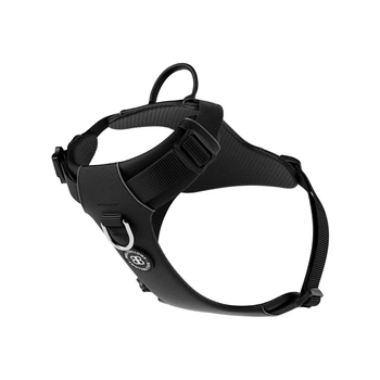 Шлея для собак з нагрудним кільцем та ручкою BullyBillows Lightweight Air Mesh Harness M: ОШ 32-47 см, ОГ 56-69 см Чорний