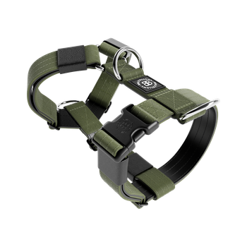 Шлея антиривок для середніх та великих собак що тягнуть повідець BullyBillows TRI-Harness Anti-Pull B: 40 мм ОШ 60-71 см, ОГ 55-80 см Зелений
