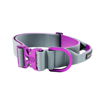 Тактический широкий облегченный ошейник с ручкой для собак BullyBillows Lighter Combat Collar Handle 5 cm S: 50 мм, ОШ 40-50 см Серый
