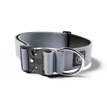 Тактический широкий ошейник для собак BullyBillows Combat Collar No Handle 5 cm M: 50 мм, ОШ 35-48 см Серый