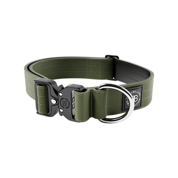 Тактический ошейник для собак BullyBillows Combat Collar No Handle 4 cm L: 40 мм, ОШ 43-72 см Зеленый