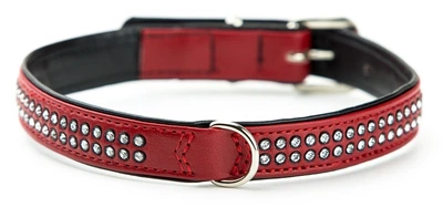 Ошейник со стразами для собак маленьких пород Swarovski Crystal Mini Collar Nobby M: 17-19 мм, Д 47, ОШ 35-41 см Красный