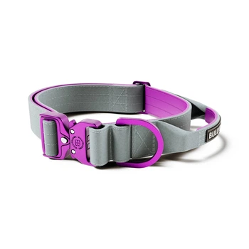 Облегченный тактический ошейник с ручкой для собак BullyBillows Lighter Combat Collar Handle 4 cm S: 40 мм, ОШ 40-50 см Серый