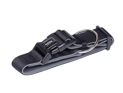 Нашийник для великих собак широкий на підкладці Classic Preno Extra Collar Nobby XL: 38-40 мм, ОШ 50-70 см Чорний