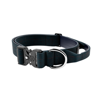 Бойовий широкий нашийник для собак з чутливою шкірою BullyBillows Tweed Combat Collar Handle 5 cm L: 50 мм, ОШ 45-66 см Синій