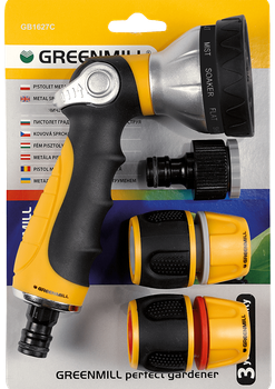 Набор поливочный с пистолетом 10 функций Greenmill (GB1627C)