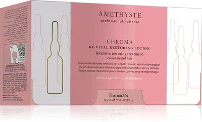 Восстанавливающий уход с натуральным шелком для окрашенных волос FarmaVita Amethyste Chroma 10 х 10 мл