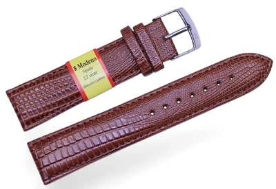 Кожаный ремешок для часов MODENO Spaine 22 мм (mod22w2-77) коричневый, ремешок из со стальной застежкой, классический ремень для наручных часов