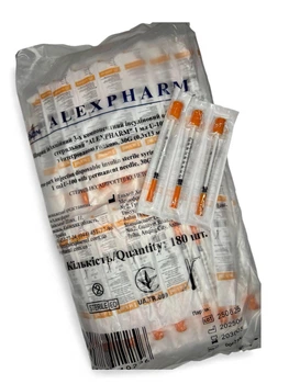 Шприц инсулиновый одноразовый 1 мл 3-х комп U-100 интегр игла G30 0,30х13 ALEXPHARM 180 шт/уп