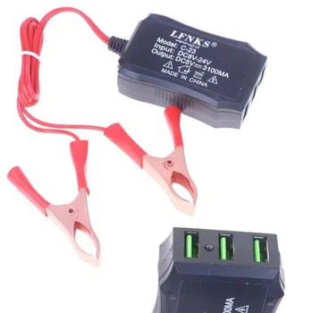 Універсальний автомобільний зарядний пристрій Clip Charger 3USB DC Charger
