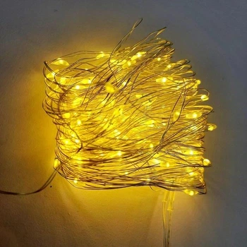 Гірлянда нитка Роса від USB, 30м, 300LED Теплий білий Світлодіодна новорічна гірлянда