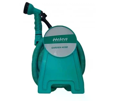 Шланг поливальний 10м з котушкою та розпилювачем з 7 режимами Helen Garden Tools шланг садовий, що розтягується