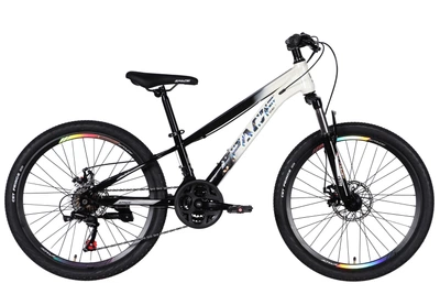 Велосипед Space ST 24" MARS AM DD FR 11" 2026 Черный с белым (OPS-SP-24-059)