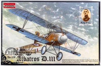 Німецький винищувач Albatros D.III Збірна пластикова модель у масштабі 1:72 Roden
